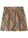 Burberry Vintage Check-pattern Cotton Shorts In Beige