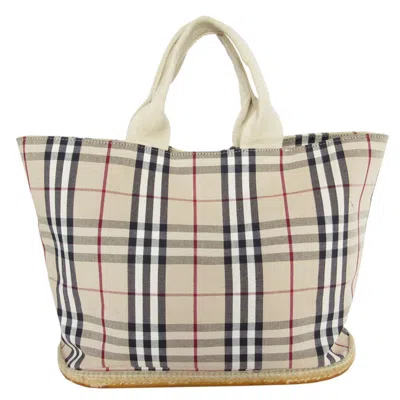 Pre-owned Burberry Beige Multi-color Canvas Rubber Handbag Tote Bag () In Beige, Multi-color