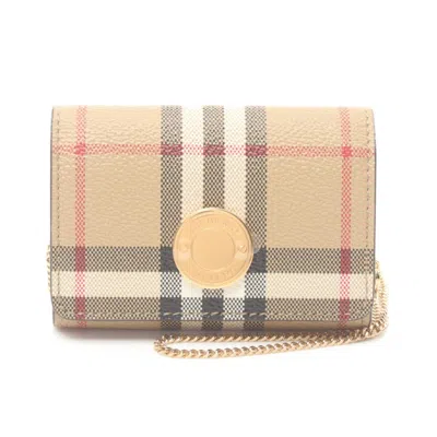Pre-owned Burberry Beige Multi-color Coated Canvas Coin Purse/coin Case () In Beige, Multi-color