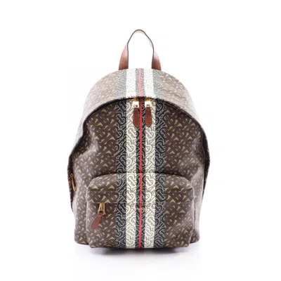 Pre-owned Burberry Beige Multi-color Coated Canvas Leather Backpack () In Beige, Multi-color