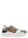 Burberry Check Fabric Sneakers In White
