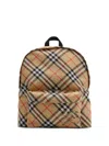 Burberry Men's "check" Backpack In Beige