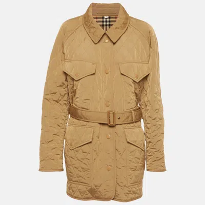 Pre-owned Burberry Beige Nylon Belted Campbell Jacket Xl In Sand