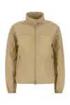 Burberry Windbreaker With Elastic Cuffs And High Collar In Cracker