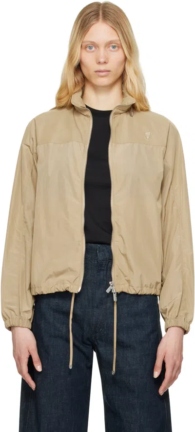 Burberry Beige Nylon Cotton Jacket In Cracker