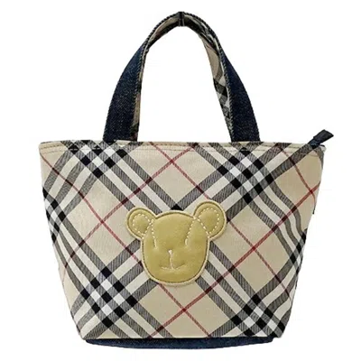Pre-owned Burberry Beige Nylon Denim Handbag ()