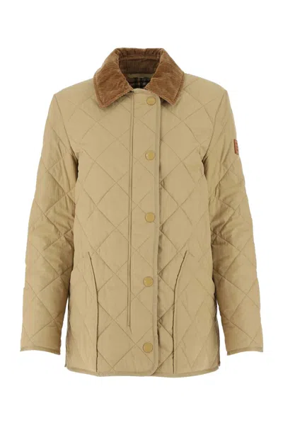 Burberry Beige Nylon Jacket In Brown