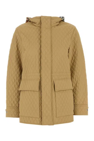 Burberry Beige Nylon Padded Jacket In Beige O Tan