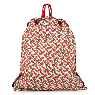 Pre-owned Burberry Beige Orange White Nylon Backpack () In Beige, Orange, White
