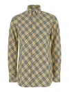 Burberry Beige Oversize Shirt With All-over Check Motiv In Cotton Woman In Neutral