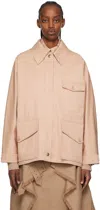 Burberry Cotton Gabardine Oversized Field Jacket In Pale Nude