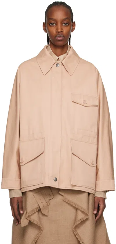 Burberry Cotton Gabardine Oversized Field Jacket In Pale