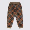 Burberry Check Print Nylon Sweatpants In Beige