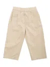 Burberry Beige Pants With Elastic Waistband In Cotton Blend Baby In Beige