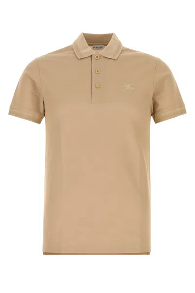 Burberry Beige Piquet Polo Shirt In Brown