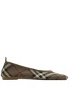 Burberry Checkered Knitted Ballerina Shoes Women In Brown