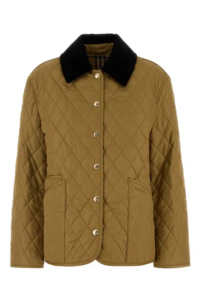Burberry Beige Polyester Jacket In Brown