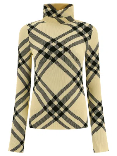 BURBERRY BURBERRY BEIGE POLYESTER KNITWEAR