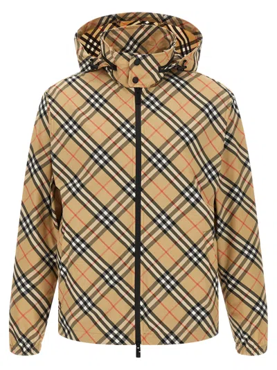 BURBERRY BURBERRY BEIGE POLYESTER SHELL MEN'S JACKET