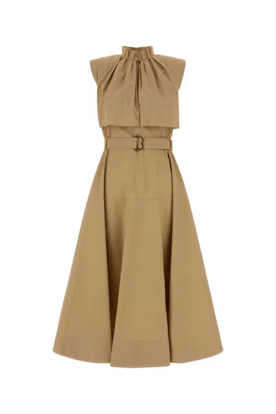 Burberry Beige Poplin Mini Dress In Beige O Tan