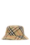 Burberry Men Printed Polyester Blend Bucket Hat In Beige