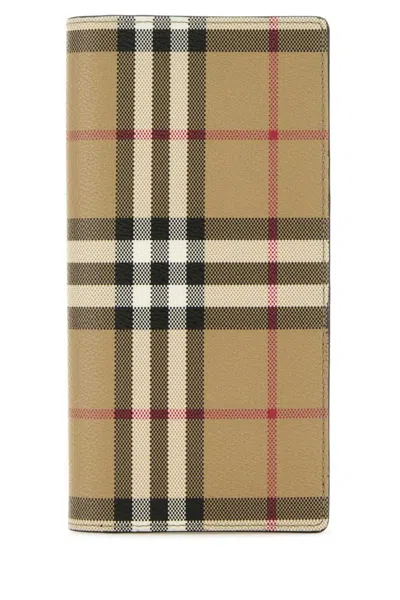 BURBERRY BEIGE PRINTED CANVAS WALLET