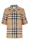 Burberry Printed Satin Shirt In Beige