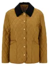 Burberry Corduroy-trimmed Quilted Shell Jacket In Brown
