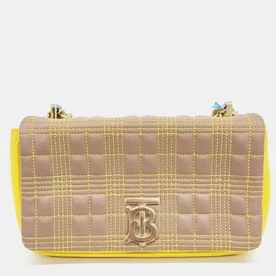 Pre-owned Burberry Beige Quilted Leather Small Lola Shoulder Bag