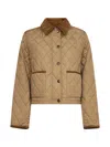 Burberry Padded Jackets With Corduroy Collar In Neutral
