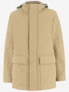 Burberry Padded Nylon Jacket With Hood And Pockets In Beige