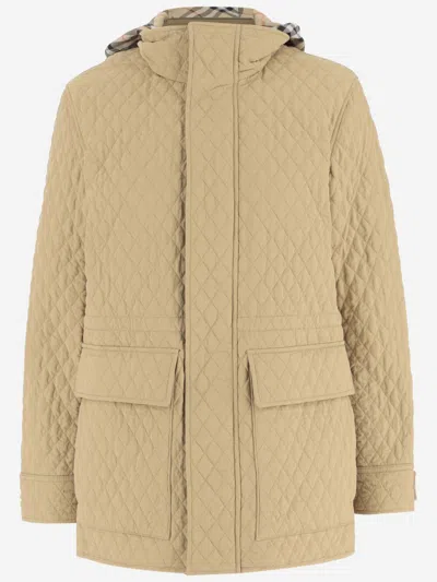 Burberry Beige Quilted Printed Jacket