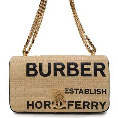 Pre-owned Burberry Beige Raffia Leather Shoulder Bag ()