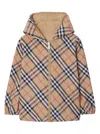 Burberry Reversible Check Cotton Blend Jacket In Beige