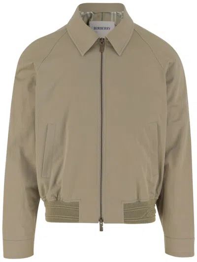 Burberry Beige Shirt Collar Jacket In Gray