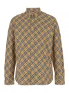 Burberry Cotton Check Shirt With Button-down Collar In Multicolor