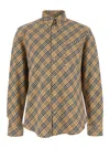 Burberry Cotton Check Shirt With Button-down Collar In Multicolor
