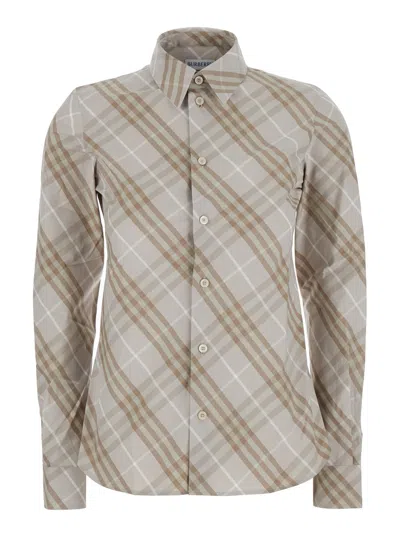 Burberry London Slim Fit Cotton Check Shirt In Brown