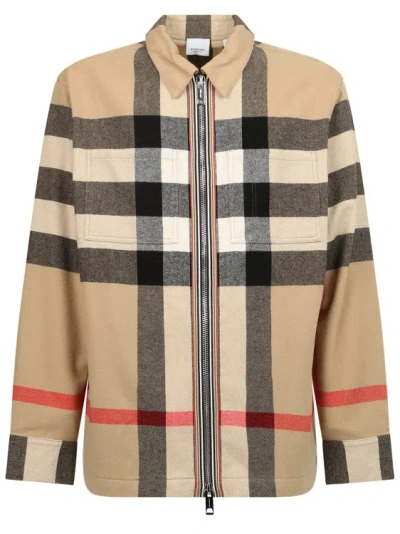 Burberry Beige Shirts In Brown