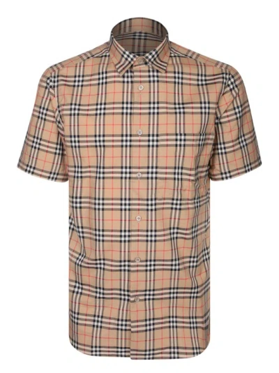 Burberry Beige Shirts In Brown