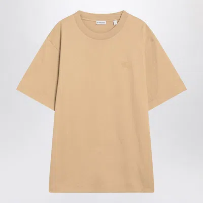 BURBERRY BURBERRY BEIGE SHORT-SLEEVED T-SHIRT WITH EKD PRINT