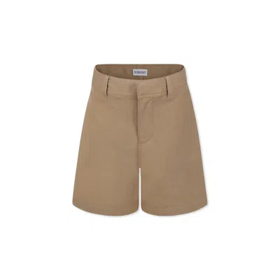 Burberry Kids' Beige Shorts For Baby Boy With Embroidered Logo