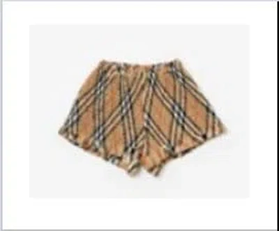Burberry Kids' Beige Shorts For Girl With Vintage Check