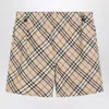 Burberry Beige Check Shorts In Cream