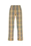 Burberry Beige Signature Pants In Multi