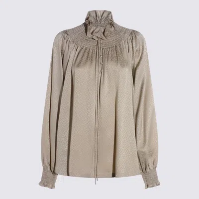BURBERRY BURBERRY BEIGE SILK SHIRT