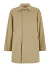 Burberry Beige Single-breasted Trench Coat With Concealed Closure In Gabardine Man In Beige