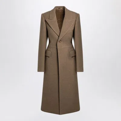 BURBERRY BURBERRY  BEIGE SINGLE-BREASTED WOOL COAT