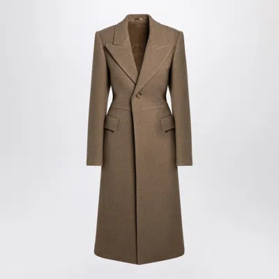 BURBERRY BURBERRY BEIGE SINGLE BREASTED WOOL COAT