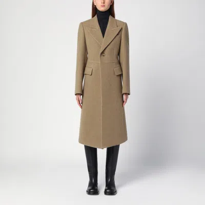 BURBERRY BURBERRY BEIGE SINGLE-BREASTED WOOL COAT